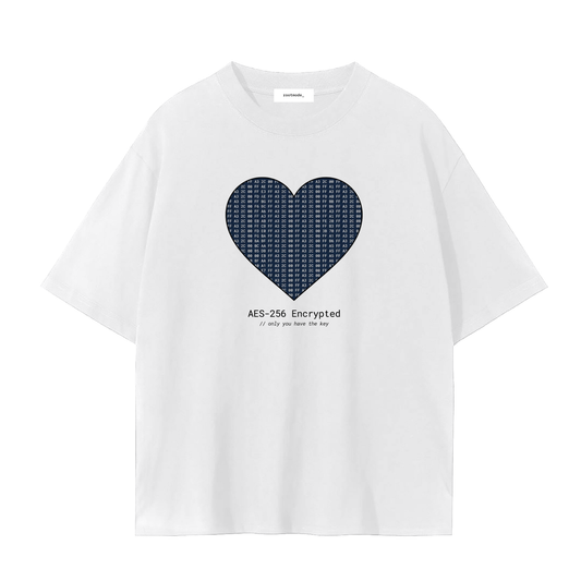 Encrypted Heart T-Shirt | Cybersecurity Valentine Shirt | AES-256 Tee | Funny Tech Couple Shirt | Hacker Love Shirt Gift