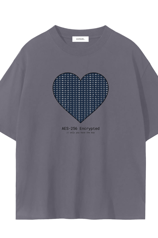 Encrypted Heart T-Shirt | Cybersecurity Valentine Shirt | AES-256 Tee | Funny Tech Couple Shirt | Hacker Love Shirt Gift