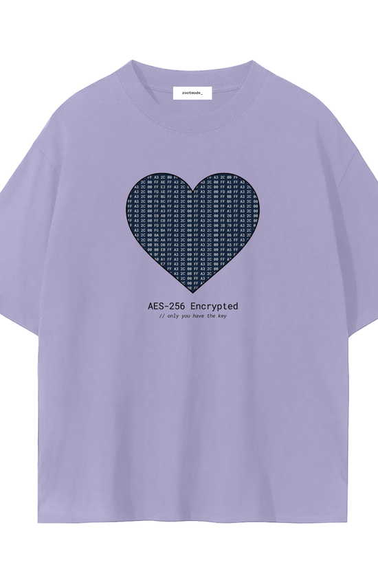 Encrypted Heart T-Shirt | Cybersecurity Valentine Shirt | AES-256 Tee | Funny Tech Couple Shirt | Hacker Love Shirt Gift