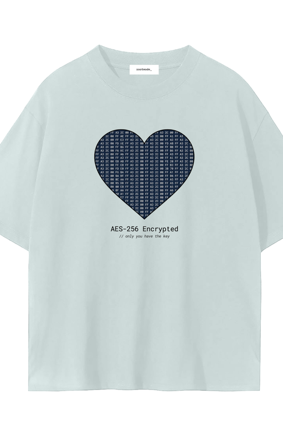 Encrypted Heart T-Shirt | Cybersecurity Valentine Shirt | AES-256 Tee | Funny Tech Couple Shirt | Hacker Love Shirt Gift