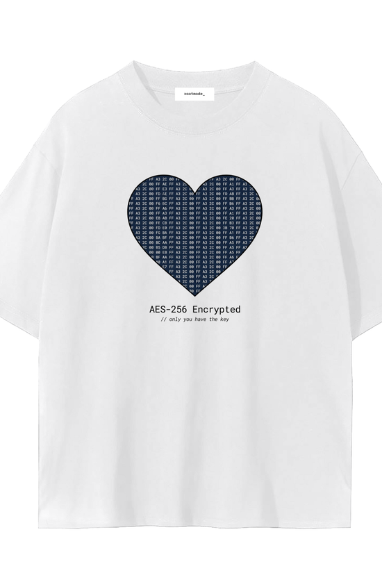Encrypted Heart T-Shirt | Cybersecurity Valentine Shirt | AES-256 Tee | Funny Tech Couple Shirt | Hacker Love Shirt Gift