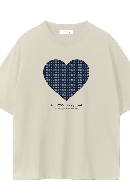 Encrypted Heart T-Shirt | Cybersecurity Valentine Shirt | AES-256 Tee | Funny Tech Couple Shirt | Hacker Love Shirt Gift