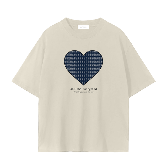 Encrypted Heart T-Shirt | Cybersecurity Valentine Shirt | AES-256 Tee | Funny Tech Couple Shirt | Hacker Love Shirt Gift