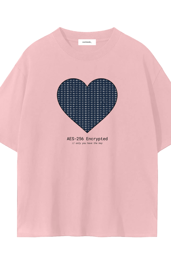 Encrypted Heart T-Shirt | Cybersecurity Valentine Shirt | AES-256 Tee | Funny Tech Couple Shirt | Hacker Love Shirt Gift